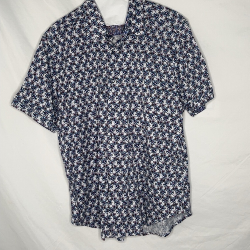 Robert Graham Blue Geometric Casual Shirt
